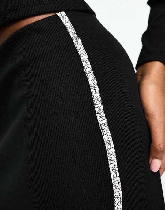 Something New X Aisha Potter maxi skirt co-ord with contrast tipping in black