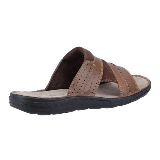 Hush Puppies Mens Archer Leather Mule Sandals (Tan) - Image 2
