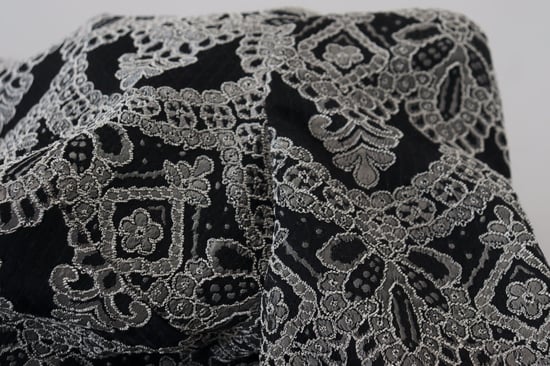 Vestido ajustado de mujer en jacquard negro y gris de Dolce & Gabbana - Image 5