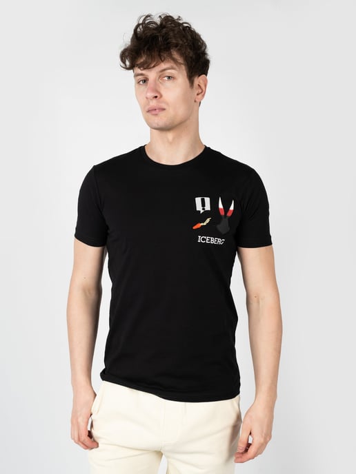 Iceberg T-Shirt del hombre negro - Image 3