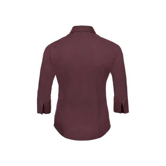 Russell Collection Womens/Ladies Easy-Care Fitted 3/4 Sleeve Formal Shirt (Port) - Image 2