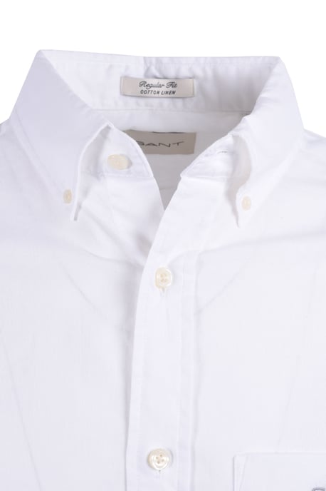 Gant Reg Cotton Linen Long Sleeve Shirt White