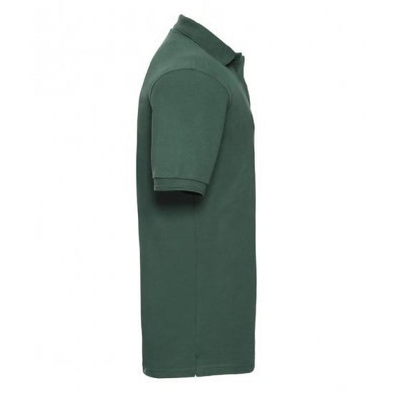 Russell Mens Ripple Collar & Cuff Short Sleeve Polo Shirt (Bottle Green) - Image 3