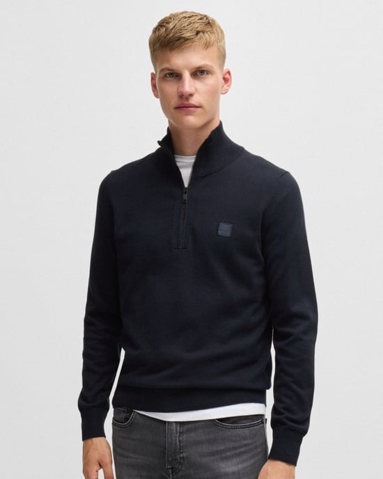 BOSS Orange Kanobix S Mens 1/4 Zip Jumper - Image 1