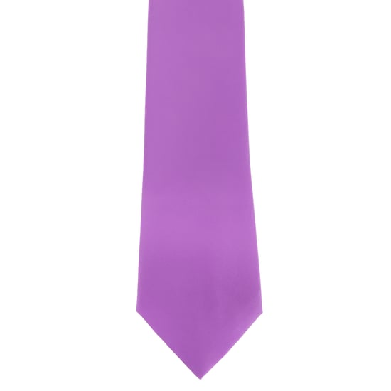 Premier Mens Plain Satin Tie (Narrow Blade) (Pack of 2) (Lilac) - Image 2