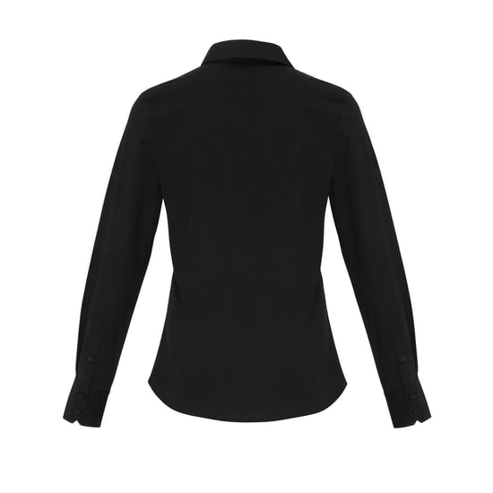 Premier Womens/Ladies Poplin Stretch Long-Sleeved Shirt (Black) - Image 2