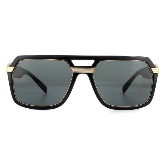 Gafas de sol de hombre Versace Square negras y gris oscuro - Image 1