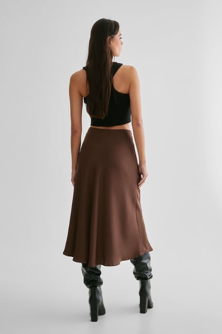 Satin Midi Skirt