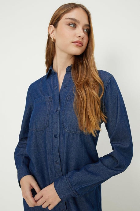Denim Shirt Midi Dress