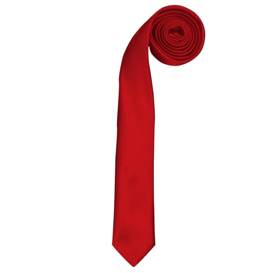 Premier Tie - Mens Slim Retro Work Tie (Red) - Image 1
