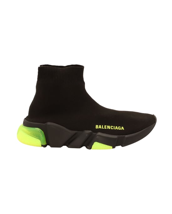 Balenciaga Speed Clear Sole Sneakers in Black Polyamide - Image 1