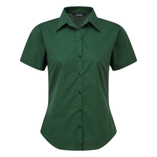 Premier Short Sleeve Poplin Blouse / Plain Work Shirt (Bottle) - Image 1