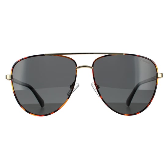 Gafas de sol polarizadas unisex Polaroid Aviator doradas habana gris - Image 1