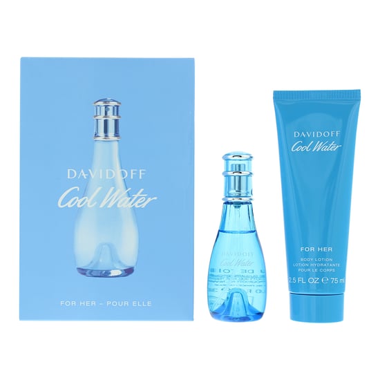 Davidoff Cool Water For Her Eau de Toilette 30ml + Body Lotion Gift Set - Image 1