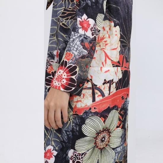 Floral macro print shirt dress - Image 5
