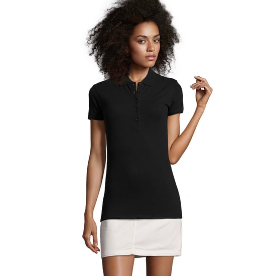 SOLS Womens/Ladies Phoenix Short Sleeve Pique Polo Shirt (Black)