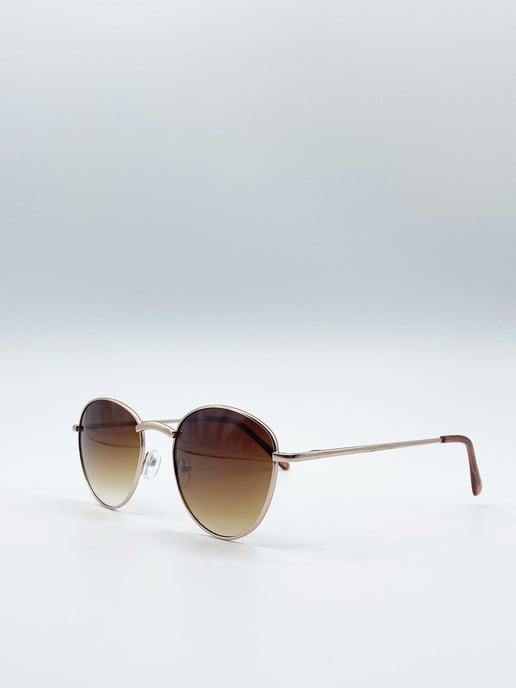 Classic Round Metal Frame Sunglasses