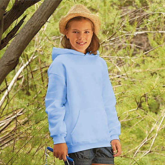 Fruit Of The Loom Kids Unisex Premium 70/30 Hooded Sweatshirt / Hoodie (Sky Blue) - Image 4