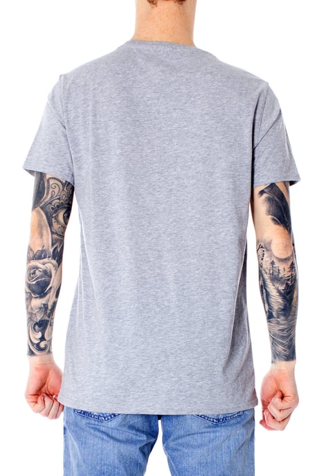 Tommy Jeans Tee SS Flag Slim Fit Shirt Gris - Image 2