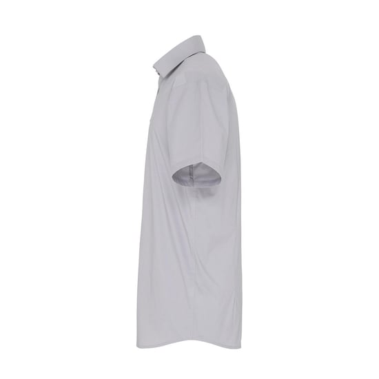 Premier Mens Poplin Stretch Short-Sleeved Shirt (Silver) - Image 3