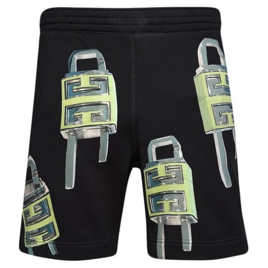 Givenchy Padlock Design Board Fit Black Bermuda Shorts