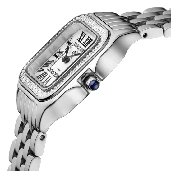 Reloj GV2 Milan para Mujeres Swiss Quartz, Esfera Plateada, Acero Inoxidable con Diamantes - Image 2