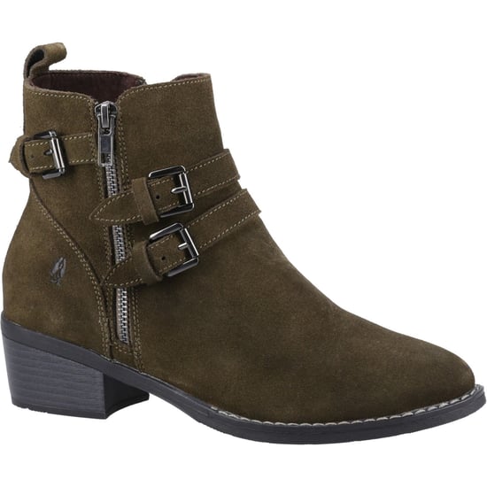 Hush Puppies Jenna Leather Women's Khaki Boots - Image 1