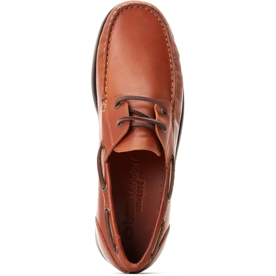 Base London Stern Leather Men's Burnt Tan Boat Shoes - Image 4