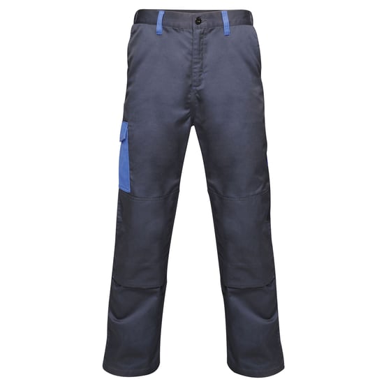 Regatta Mens Contrast Cargo Work Trousers (Navy/ New Royal Blue) - Image 1