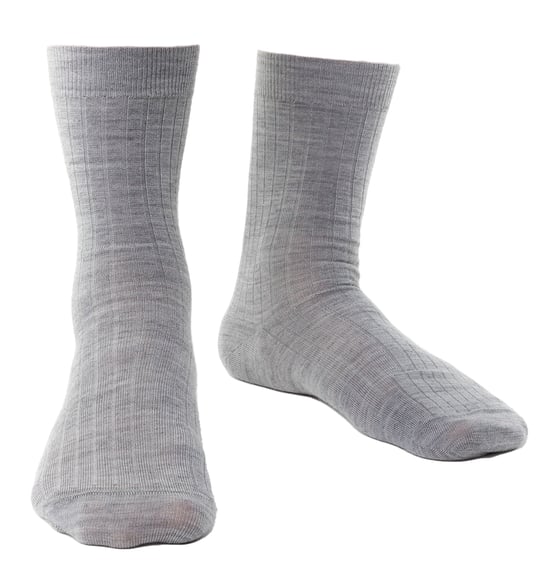 Steven - Calcetines de lana merino para hombre con parte superior suave y holgada para pies hinchados -Gris claro - Image 1