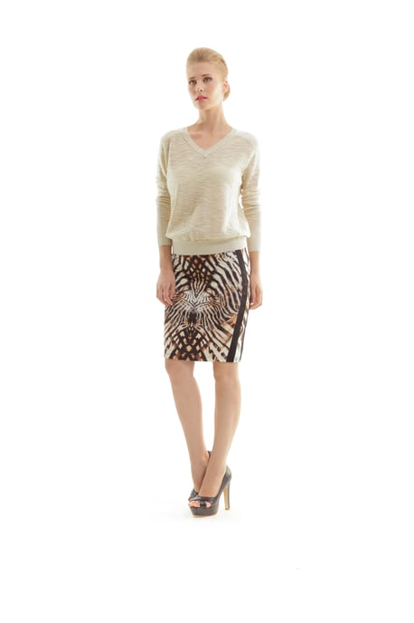 Animal Print Fitted Skirt - Image 1