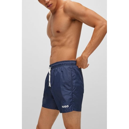 HUGO HAITI Mens Quick-Drying Swim Shorts In Recycled Fabric With Logo