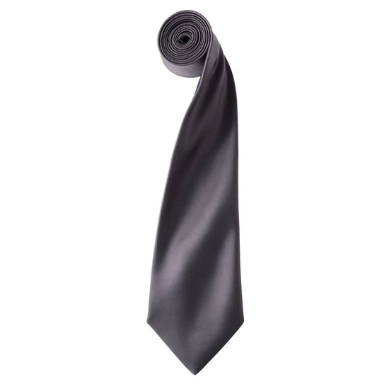 Premier Unisex Adult Colours Satin Tie (Dark Grey) - Image 1