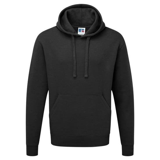 Russell Mens Authentic Hooded Sweatshirt / Hoodie (Black) - Image 1