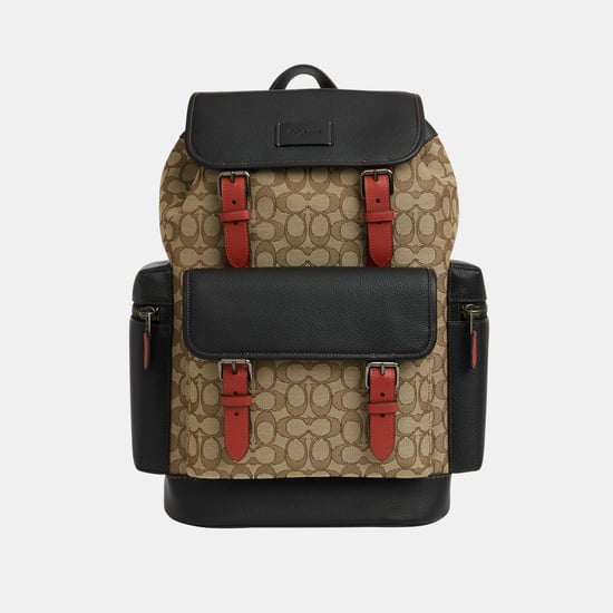 Sprint Backpack in Leather and Signature Jacquard Bag