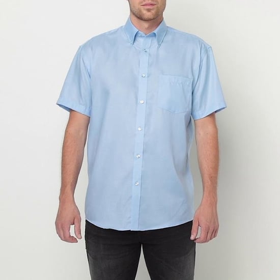 Russell Collection Mens Short Sleeve Ultimate Non-Iron Shirt (Bright Sky) - Image 4