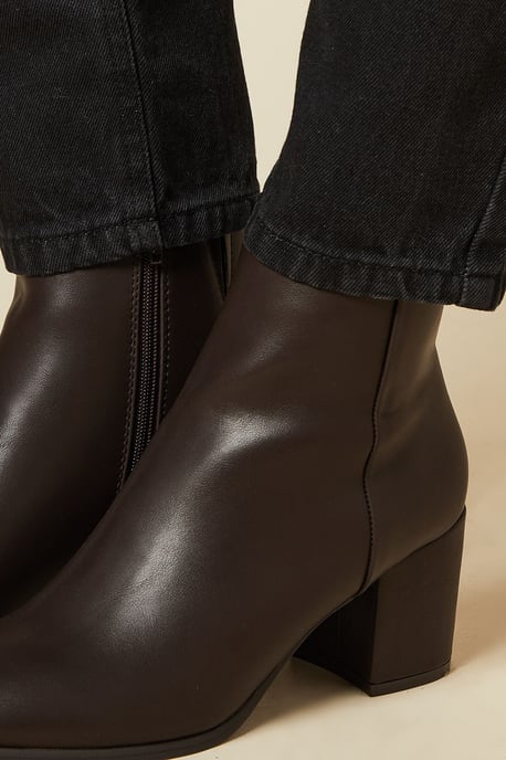 Morgan Round Toe Medium Block Heel Ankle Boots