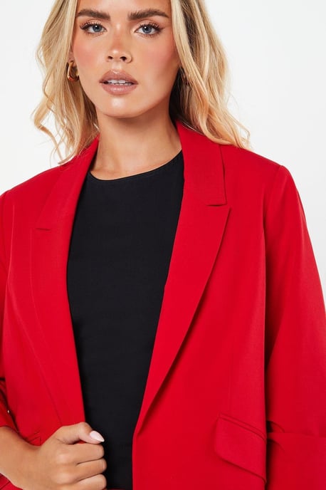Petite Ruched Sleeve Blazer