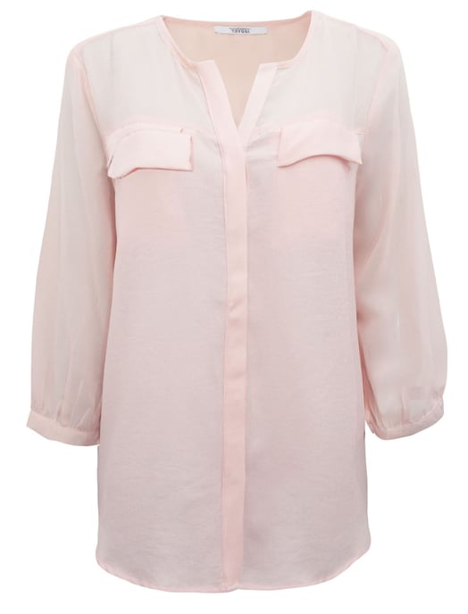 Chiffon Crepe Pocket Blouse - Image 1