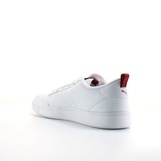 Puma Court Breaker Flag White Leather Mens Lace Up Trainers 366817 01