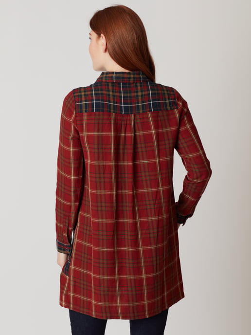 Koray Cotton Mixed Check Tunic Dress