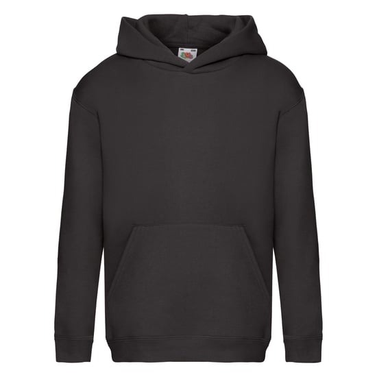 Fruit Of The Loom Kids Unisex Premium 70/30 Hooded Sweatshirt / Hoodie (Black) - Image 1