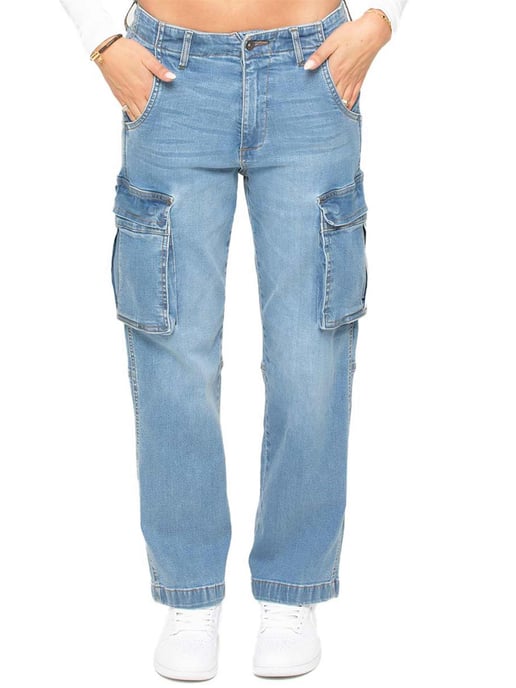 Enzo | Vaqueros cargo de pierna recta para mujer - Image 1