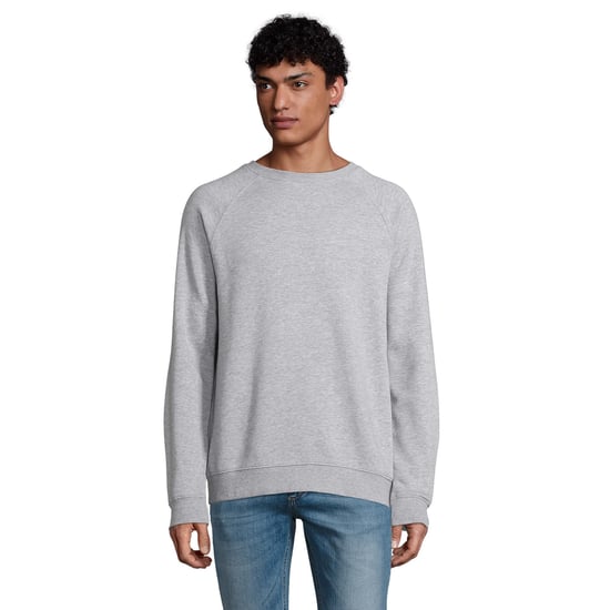 SOLS Unisex Adult Space Organic Raglan Sweatshirt (Grey Marl) - Image 4