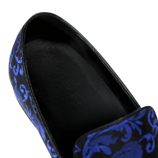 Men's Penny Loafers with Elegant Jacquard Blue - Image 5