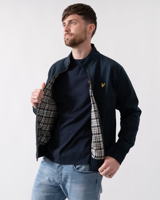 Chaqueta softshell azul marino oscuro con emblema de la marca Lyle & Scott - Image 3