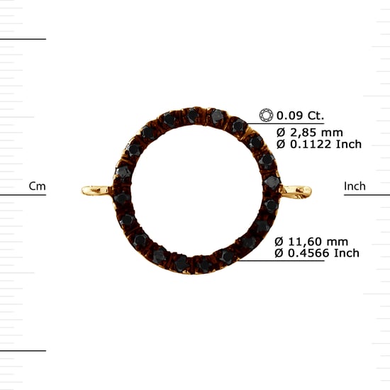 DIADEMA - Bracelet - Yellow Gold - Diamonds - Black