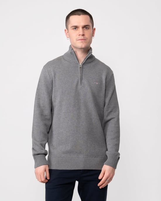 GANT Mens Casual Cotton Half Zip Jumper