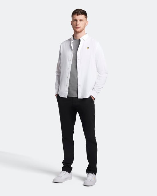 Middengrijs gemêleerd T-shirt met Lyle & Scott-logo op de borst - Image 2