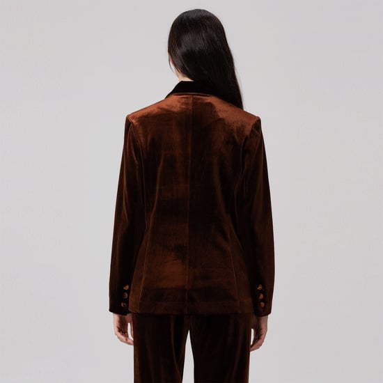 Double breasted velvet suit blazer - Image 5